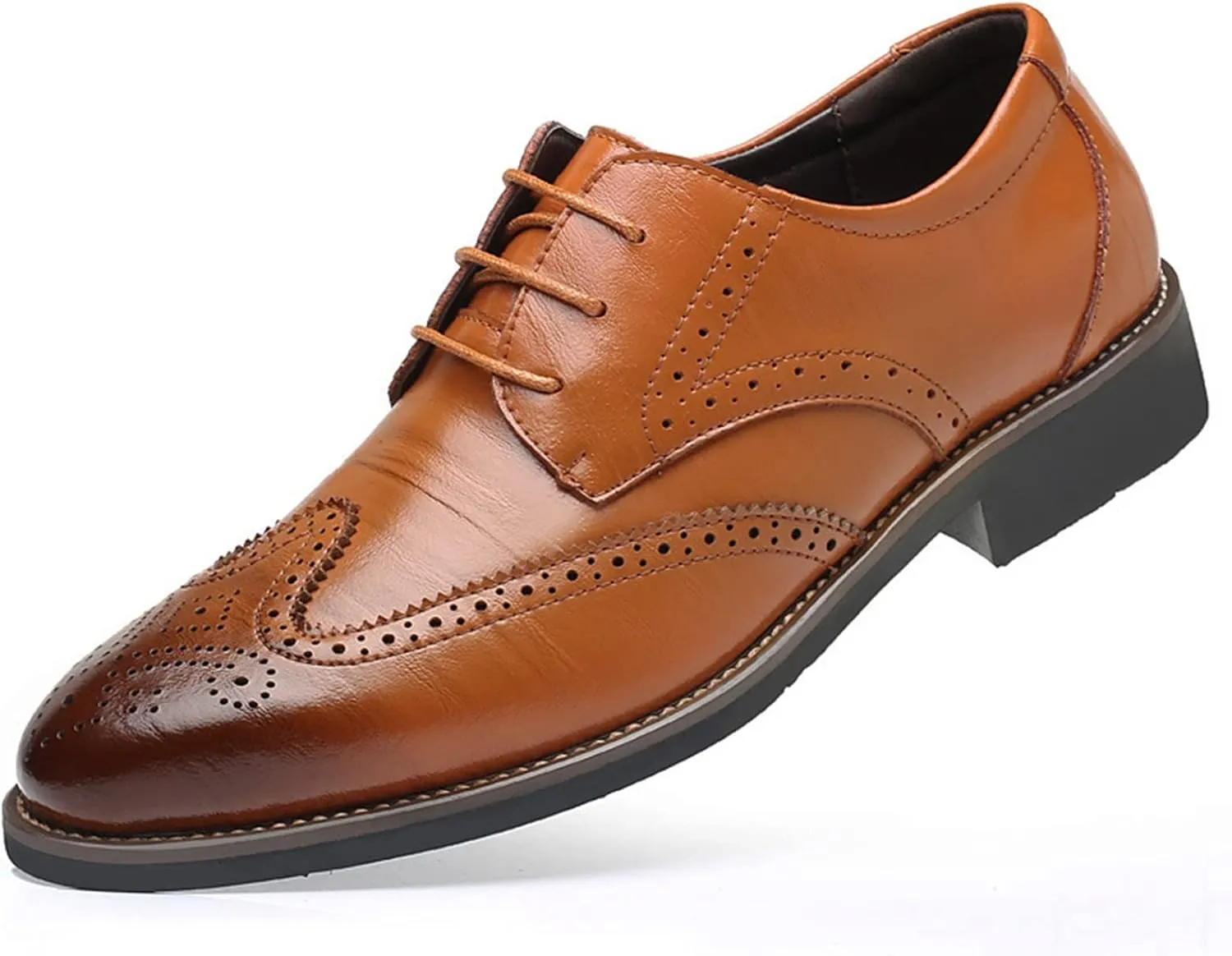 Men's Dress Shoes Size 14 Extra Wide Classical Style Men's Breathable Hollow Business Casual Pointed Loafer Dress Shoes