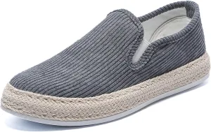 Men's Espadrille Woven Corduroy Slip-on Fisherman Shoes Deck Shoes Fashion Linen Breathable Non-Slip Vintage Casual Loafer Walking Boat Shoes