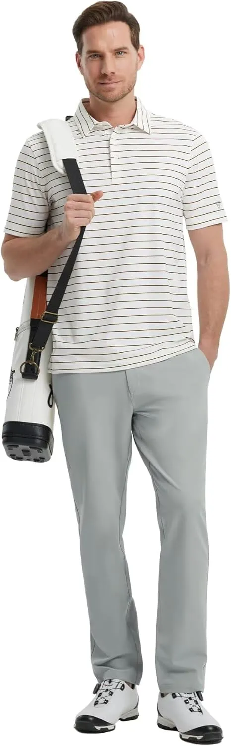 Mens Golf Pants Stretch 30"/32"/34" Water-Resistant Lightweight Stretch Casual Flat Front Dress Pants with 5 Pockets