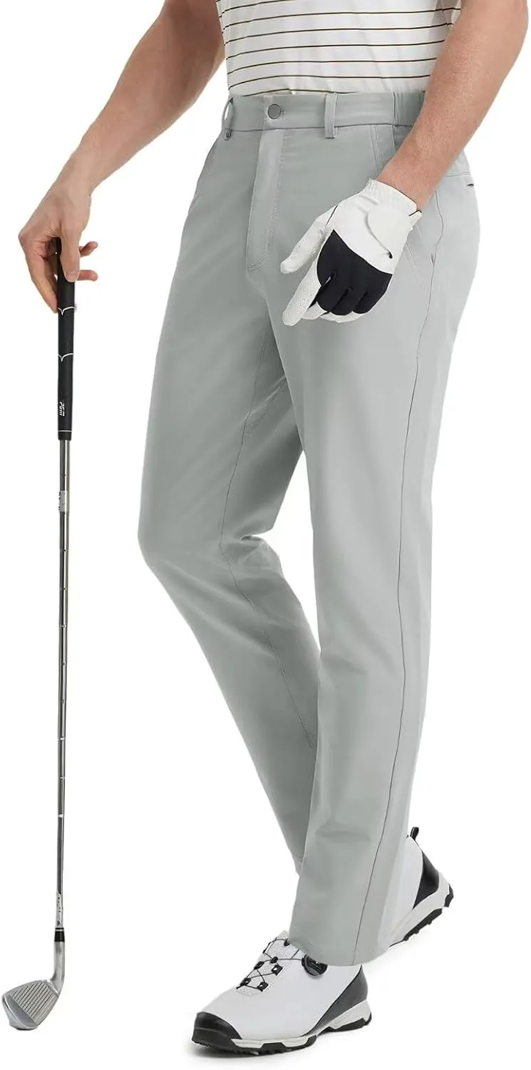 Mens Golf Pants Stretch 30"/32"/34" Water-Resistant Lightweight Stretch Casual Flat Front Dress Pants with 5 Pockets