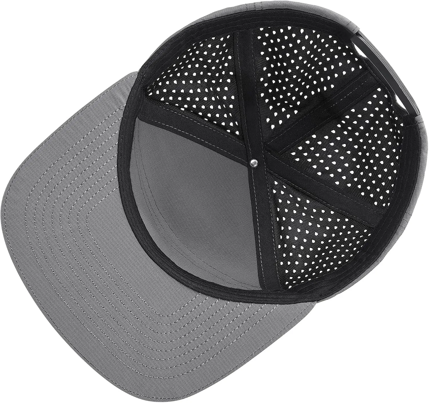 Mens Golf Trucker Hat Outdoor Lightweight Snapback Closure Flat Brim Laser Cut Baseball Cap for Women