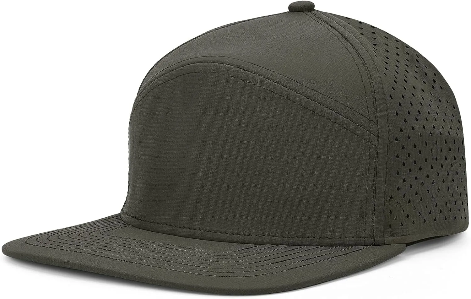 Mens Golf Trucker Hat Outdoor Lightweight Snapback Closure Flat Brim Laser Cut Baseball Cap for Women