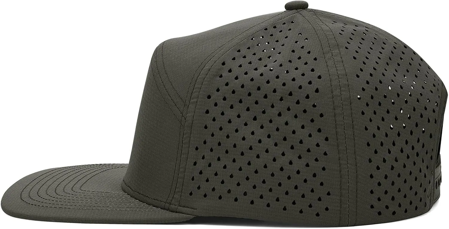 Mens Golf Trucker Hat Outdoor Lightweight Snapback Closure Flat Brim Laser Cut Baseball Cap for Women