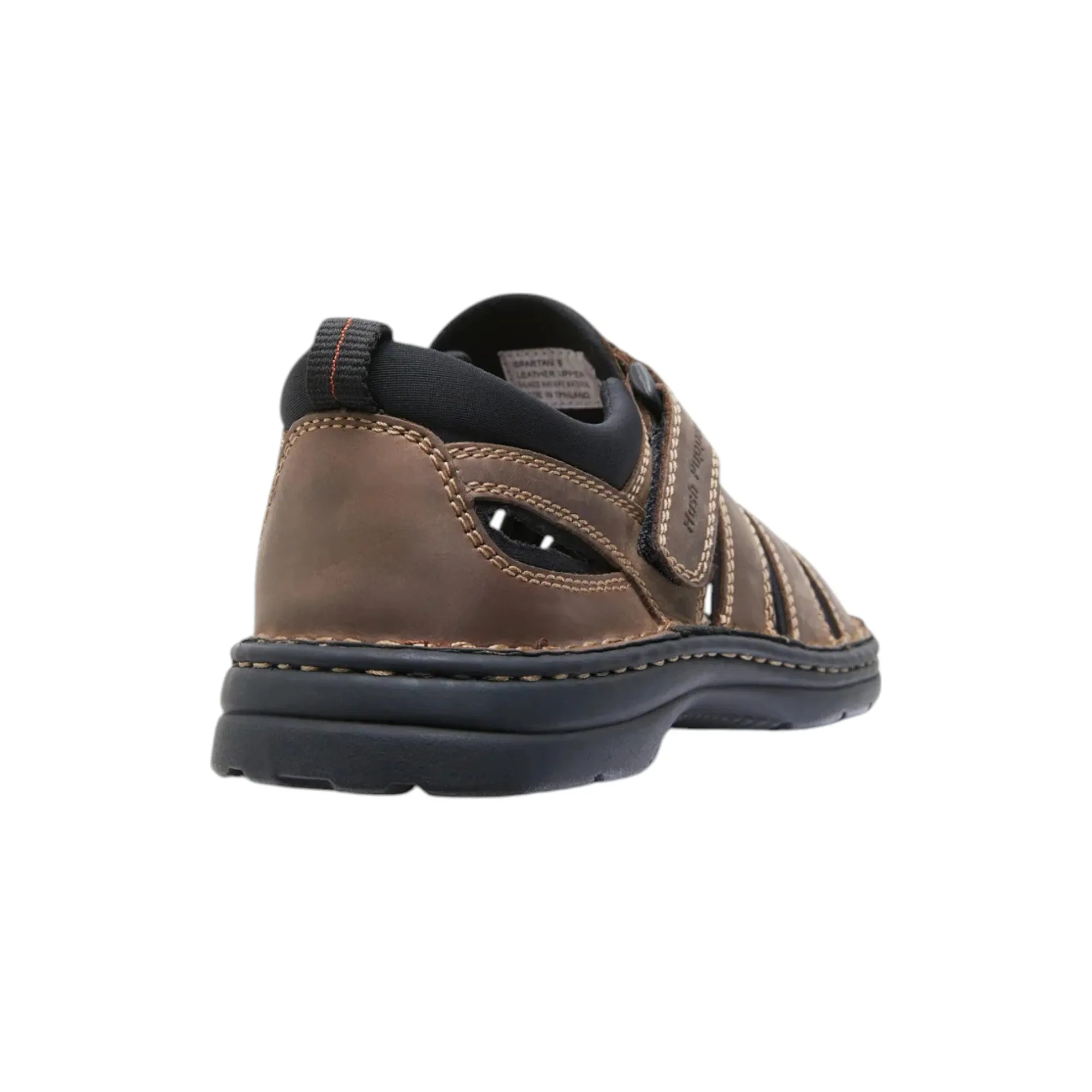 Mens Hush Puppies Spartan Brown Leather Sandals Summer Shoes