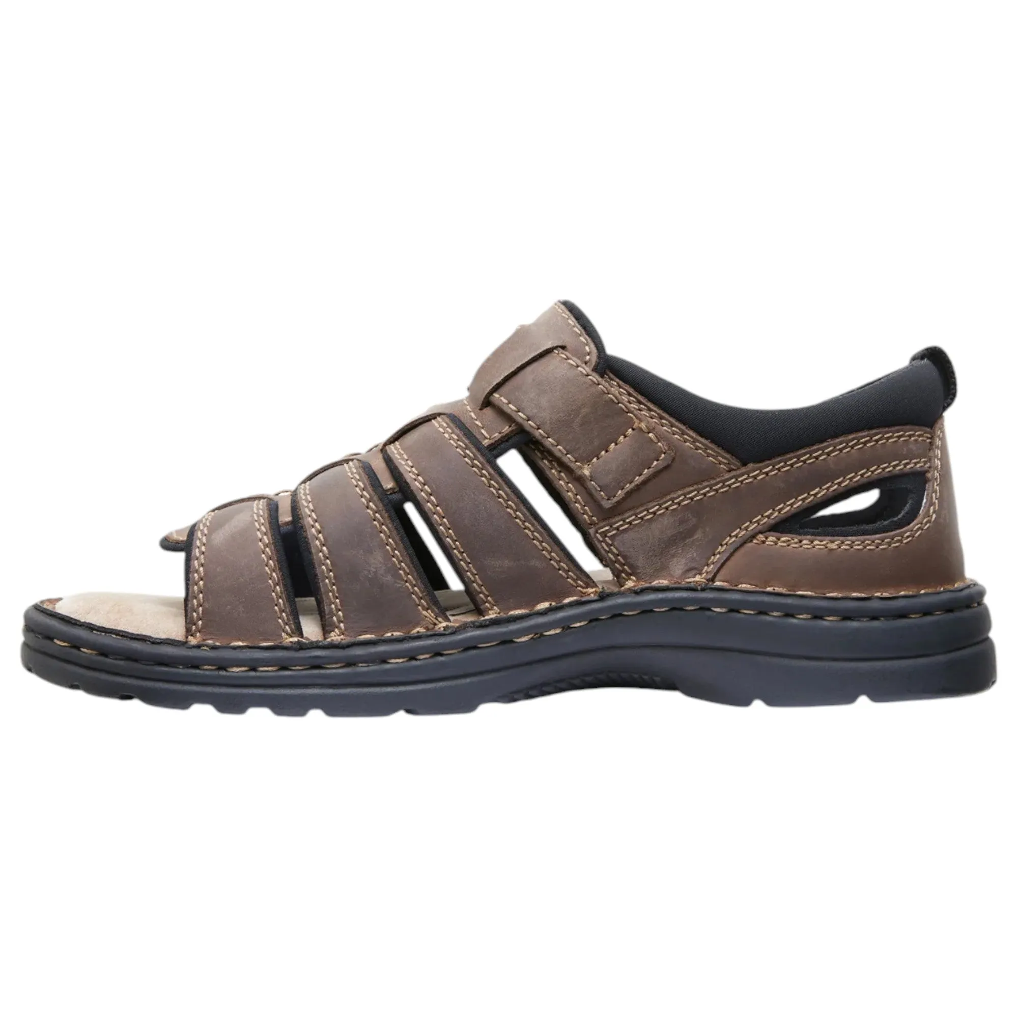Mens Hush Puppies Spartan Brown Leather Sandals Summer Shoes