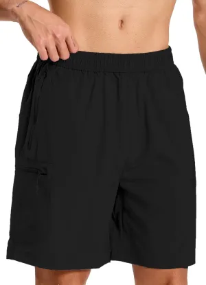 Mens Hybrid Shorts for Running Athletic Hiking Sports Workout Quick Dry Lightweight Breathable with 4 Zipper Pocket