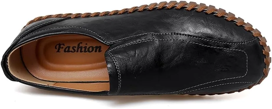 Men's Lightweight Casual Genuine Leather Slip On Penny Loafer Flats Soft Driving Walking Shoes