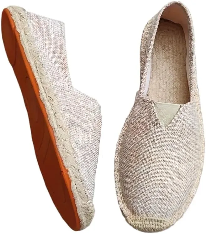 Men's Linen Sole Loafers, Casual Shoes, Comfortable Walking Shoes