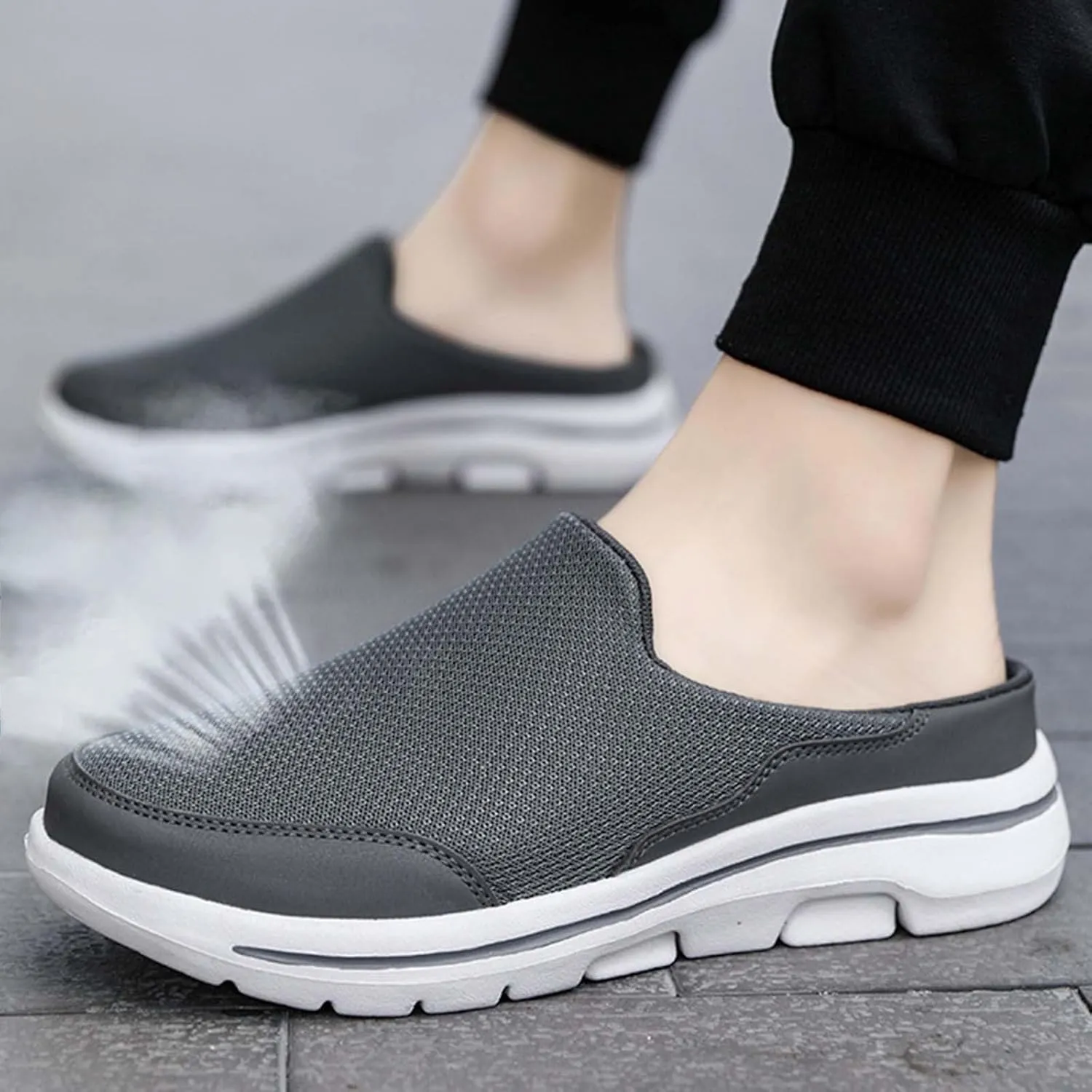 Mens Loafers & Slip-Ons Comfortable Breathable Flat Soled Slip On Mesh Heelless Casual Shoes for Men and Women