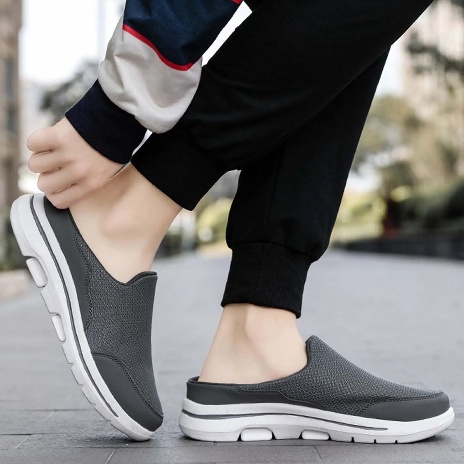 Mens Loafers & Slip-Ons Comfortable Breathable Flat Soled Slip On Mesh Heelless Casual Shoes for Men and Women