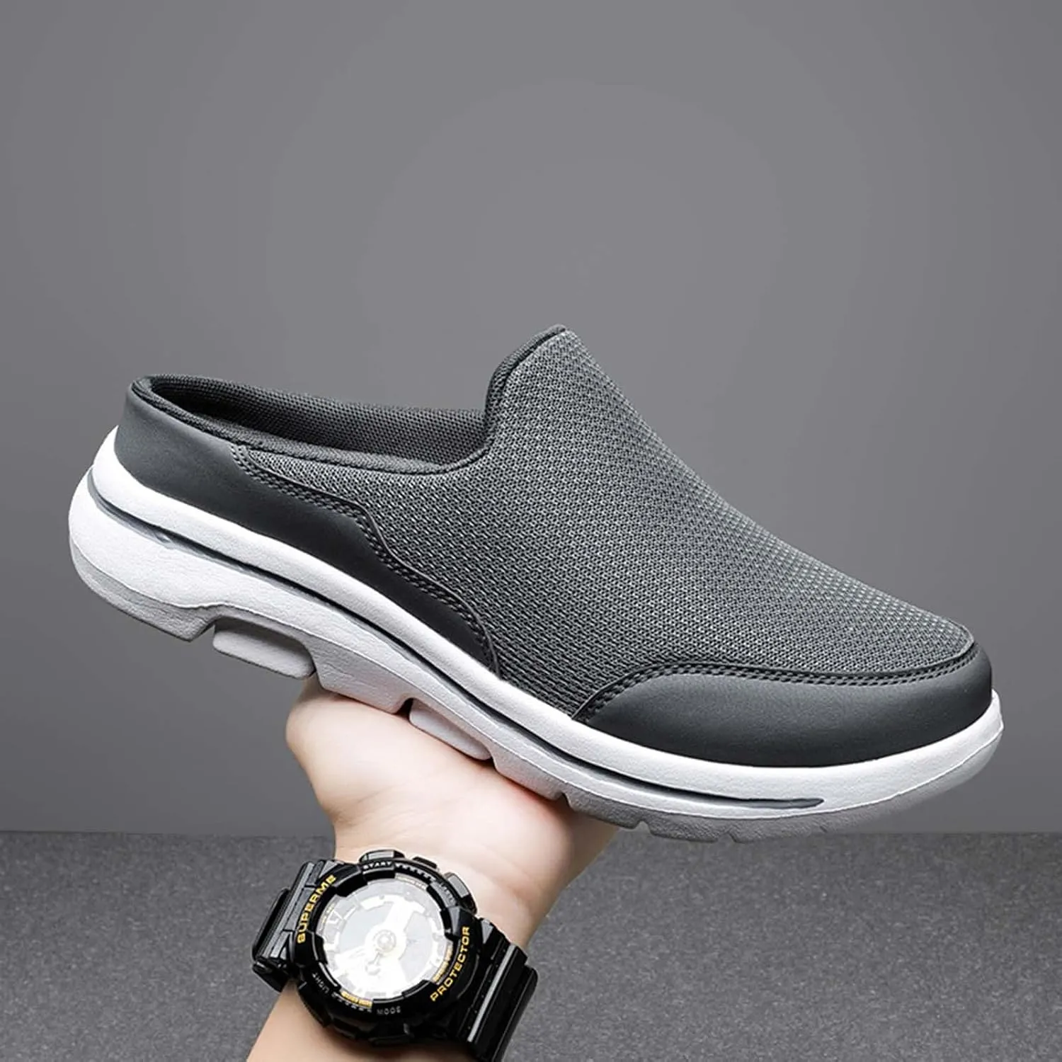 Mens Loafers & Slip-Ons Comfortable Breathable Flat Soled Slip On Mesh Heelless Casual Shoes for Men and Women