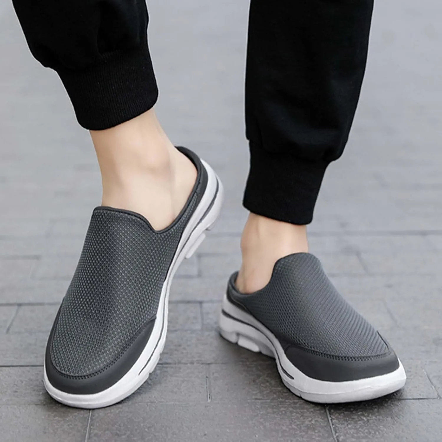 Mens Loafers & Slip-Ons Comfortable Breathable Flat Soled Slip On Mesh Heelless Casual Shoes for Men and Women