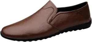 Men's Loafers Shoes Moccasins Solid Colors Lightweight Leather Comfortable Flat Heel Slip Resistant Wedding Classic Slip-ons