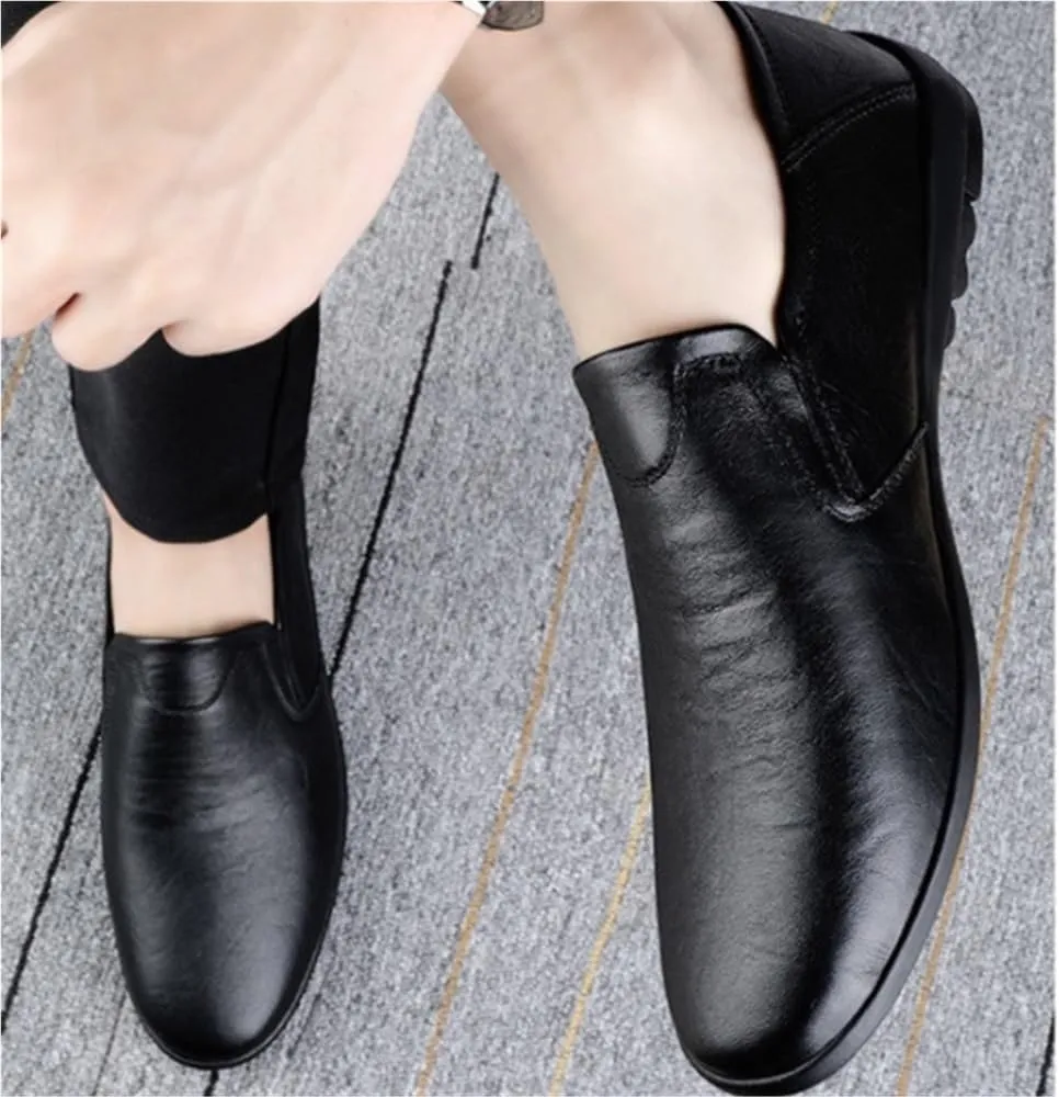 Men's Loafers Shoes Moccasins Solid Colors Lightweight Leather Comfortable Flat Heel Slip Resistant Wedding Classic Slip-ons