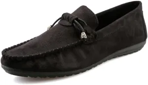 Men's Loafers Shoes Round Toe Solid Color PU Leather Suede Vamp Loafers Slip Resistant Lightweight Flat Heel Classic Wedding Slip-on