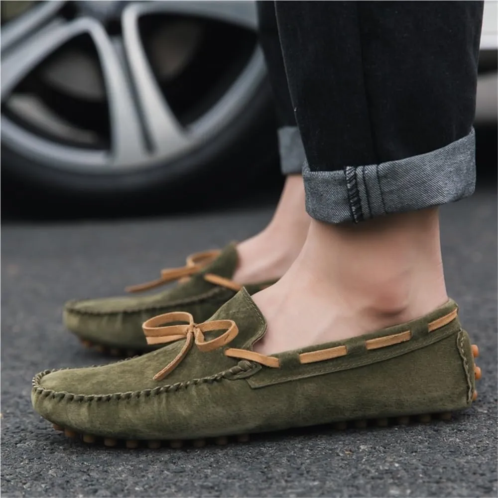 Men's Loafers Suede Vamp Moccasins Boat Shoes Anti-Slip Comfortable Resistant Flat Heel Flexible Prom Slip On