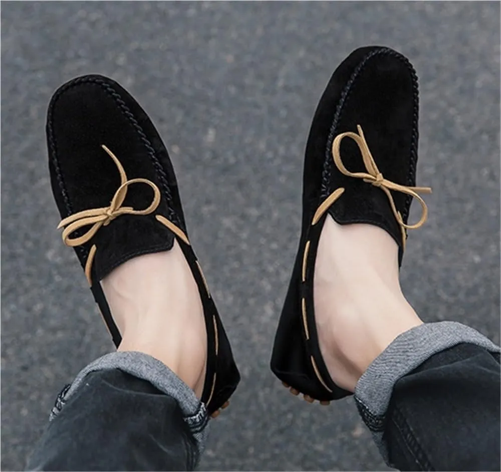 Men's Loafers Suede Vamp Moccasins Boat Shoes Anti-Slip Comfortable Resistant Flat Heel Flexible Prom Slip On
