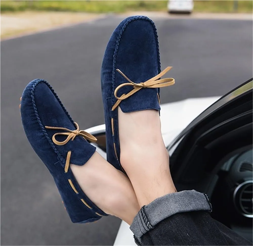 Men's Loafers Suede Vamp Moccasins Boat Shoes Anti-Slip Comfortable Resistant Flat Heel Flexible Prom Slip On
