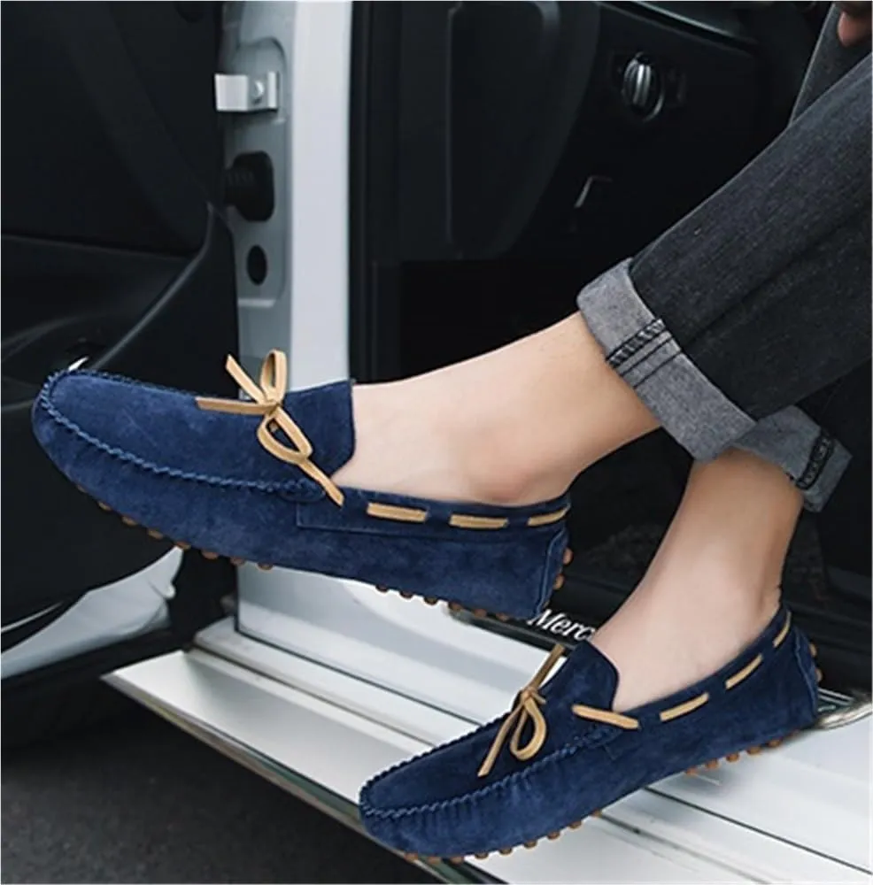 Men's Loafers Suede Vamp Moccasins Boat Shoes Anti-Slip Comfortable Resistant Flat Heel Flexible Prom Slip On