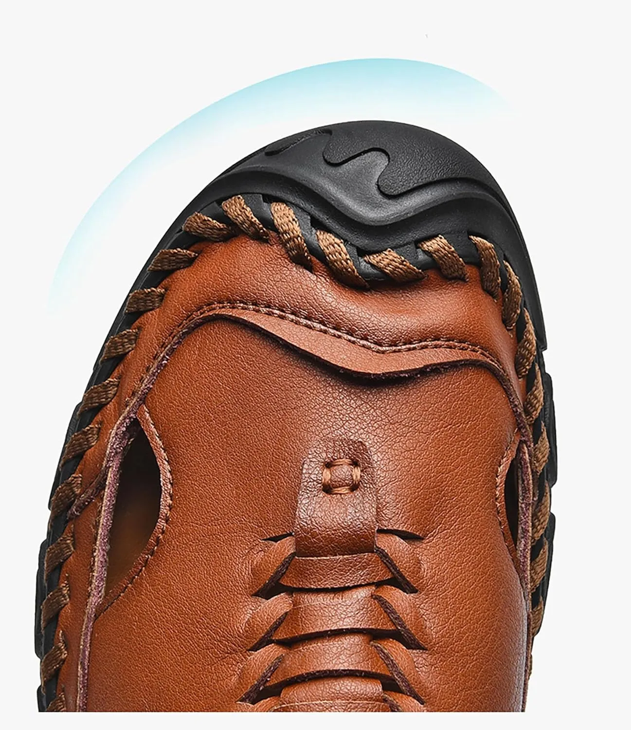 Men's Sandals Leather Closed Toe Fisherman Sandals Casual Walking Sports Summer Beach Water Shoes