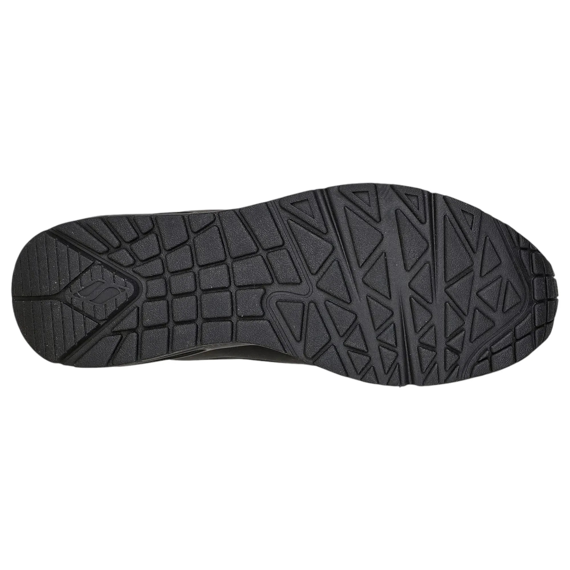 Mens Skechers Uno - Stand On Air Black/Black Sneaker Shoes