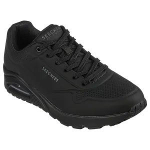 Mens Skechers Uno - Stand On Air Black/Black Sneaker Shoes
