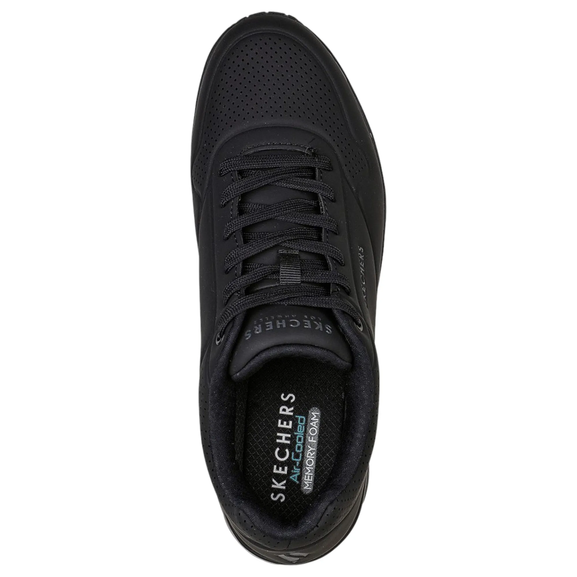 Mens Skechers Uno - Stand On Air Black/Black Sneaker Shoes