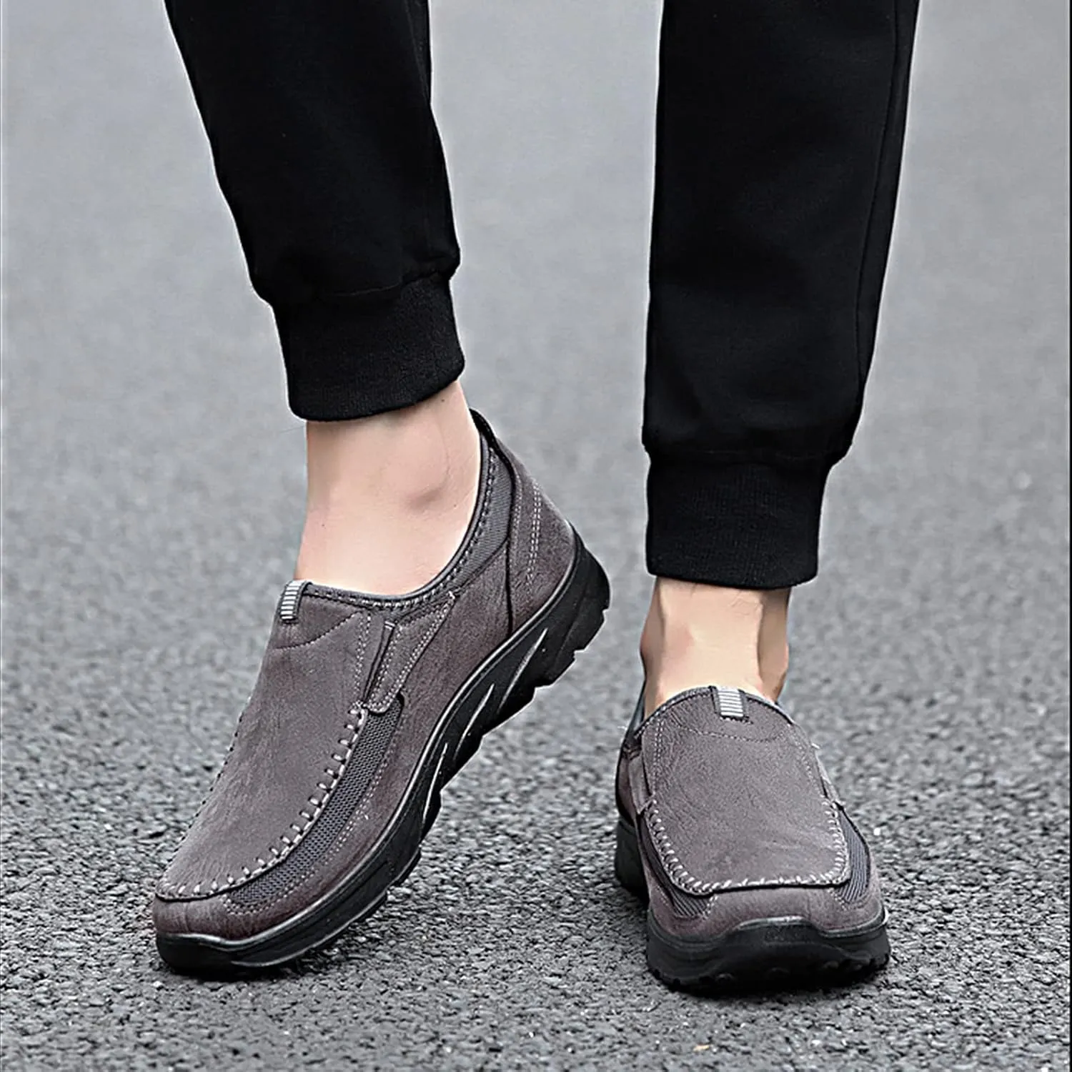 Mens Slip on Orthopedic Leather Loafer Casual Business Lightweight Walking Soft Driving Shoes Moccasin Daily Flats Sneakers