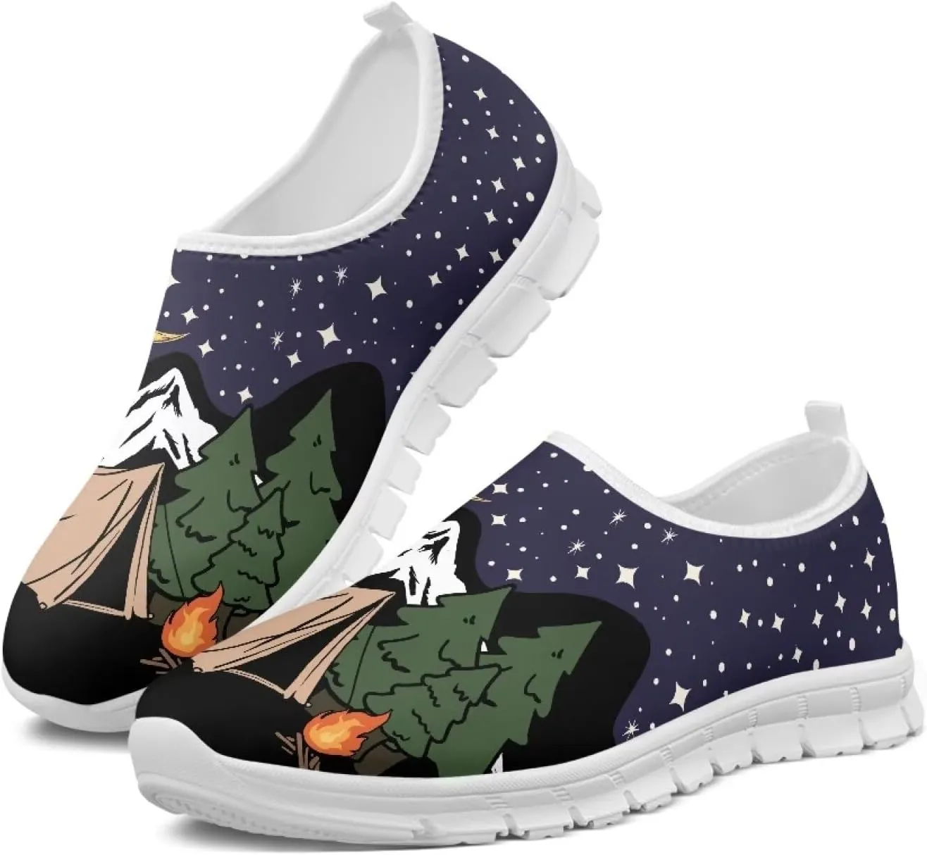 Mens Slip-on Walking Shoes Casual Lightweight Workout Sneakers Breathable Mesh Loafers Comfortable Flat SizeUS 5-14