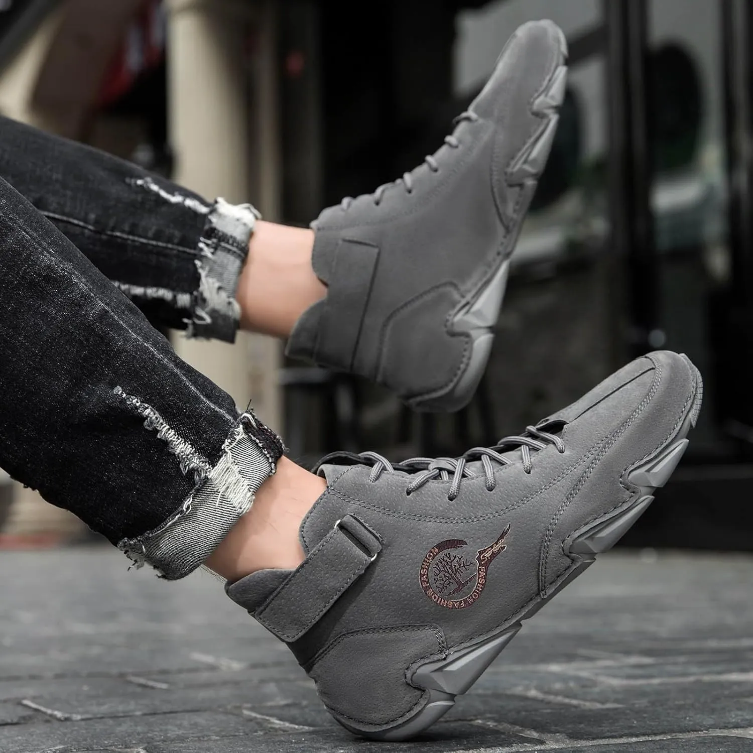 Men's Sneakers Winter Pull On Outwear Fashionable Classic Short Boots PU Breathable Cool Boots