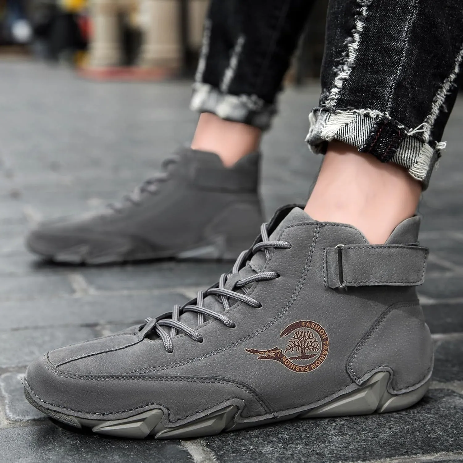 Men's Sneakers Winter Pull On Outwear Fashionable Classic Short Boots PU Breathable Cool Boots