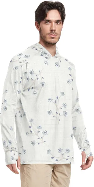 Mens Sun Hoodie Shirts UV Protection Long Sleeve Lightweight UPF 50   Sun Shirt with Hood Men Rash Guards Sun Proof