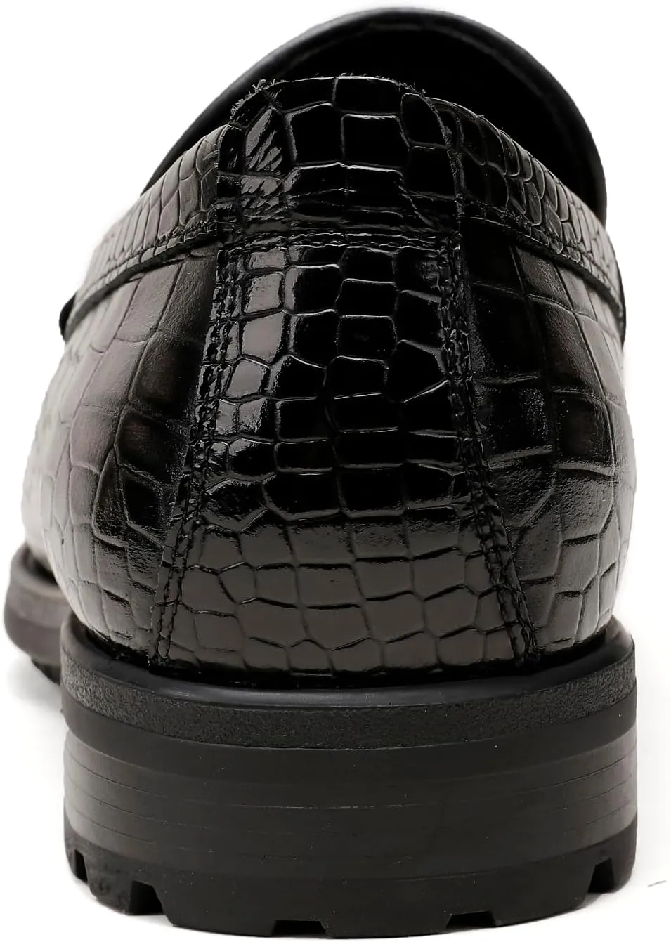 Men's Tassel Dress Shoes, Casual Crocodile Printed Tassel Loafer Handmade Slip-on Penny Loafer for Mens