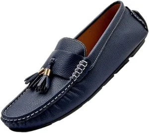 Mens Tassel Loafers Slip On Round Toe Moccasins Driving Shoes Lightweight Flat Heel Flexible Comfortable Outdoor Casual