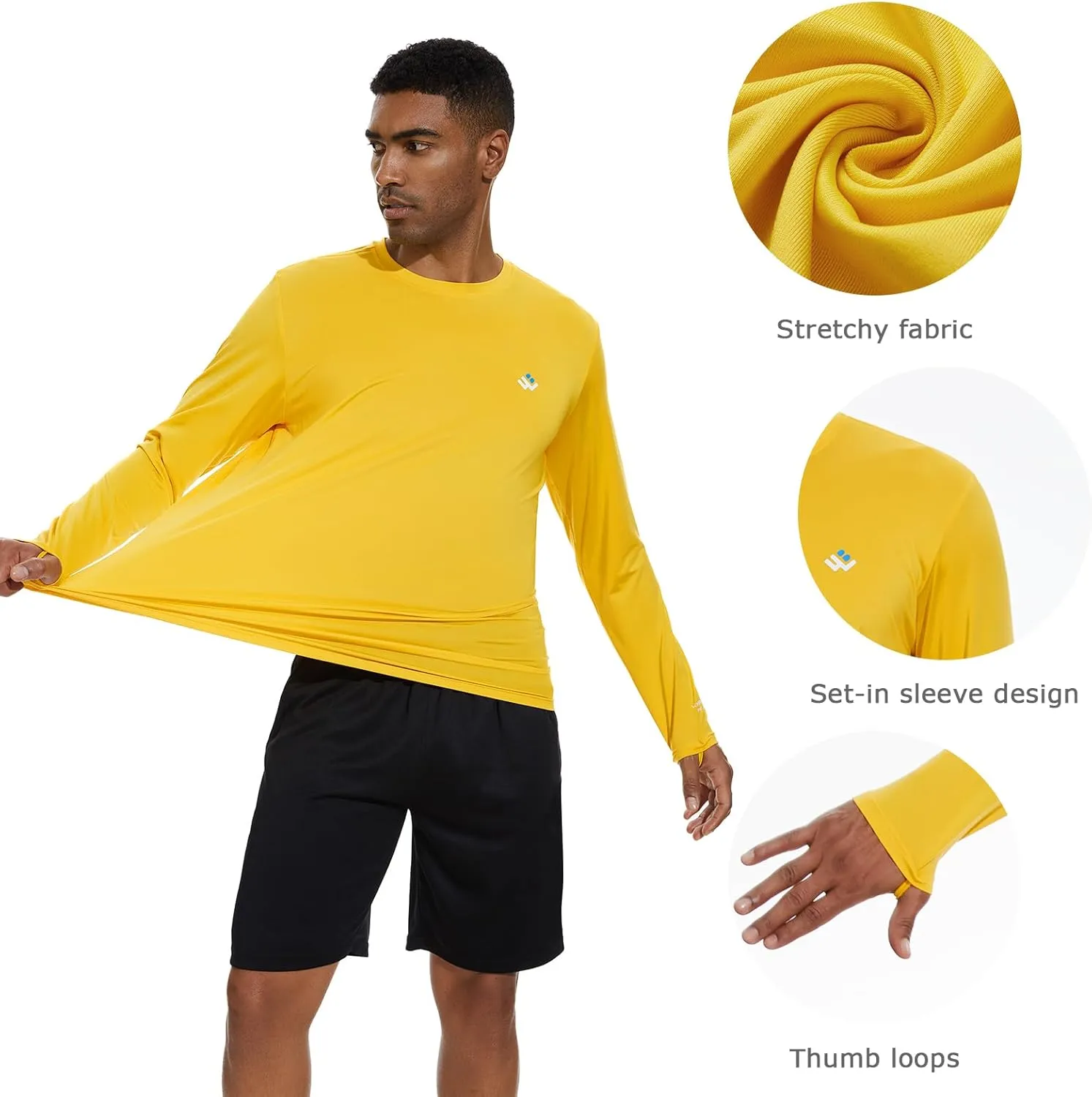 Men’s UPF 50  Lightweight Long Sleeve Casual T-Shirt Quick Dry UV Sun Protection for Outdoor Beach Hiking Fishing Exercise