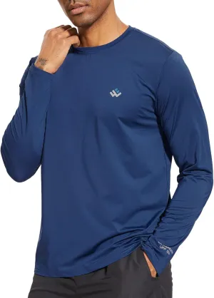 Men’s UPF 50  Lightweight Long Sleeve Casual T-Shirt Quick Dry UV Sun Protection for Outdoor Beach Hiking Fishing Exercise