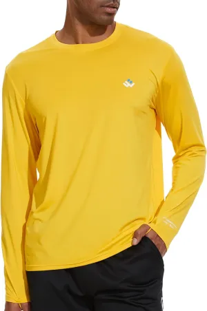 Men’s UPF 50  Lightweight Long Sleeve Casual T-Shirt Quick Dry UV Sun Protection for Outdoor Beach Hiking Fishing Exercise