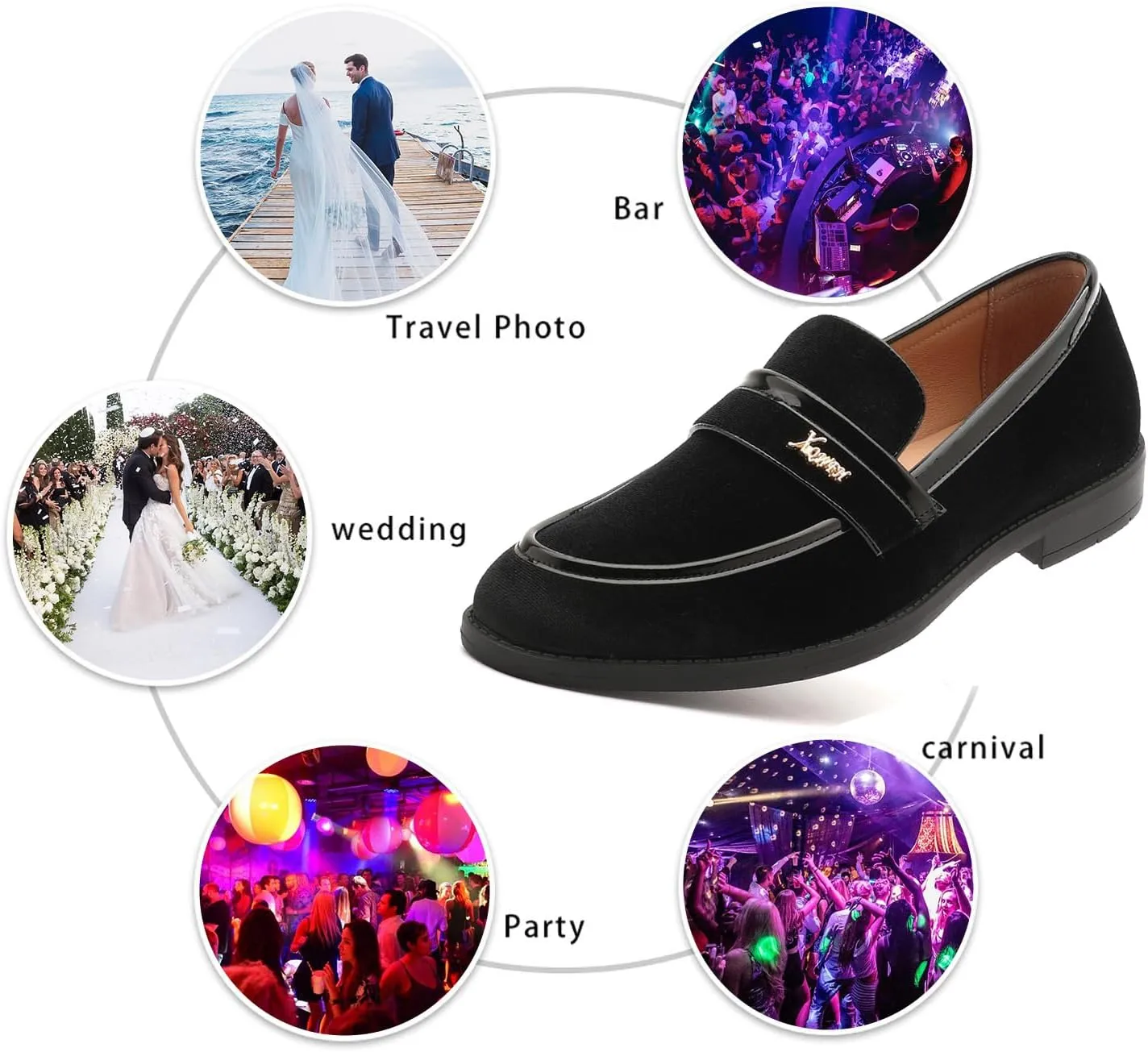 Mens Velvet Loafers, Men's Fashion Mens Dress Shoes Classic Loafers for Wedding Party Penny Dancing,Slip-On Flats Smoking Slippers Prom