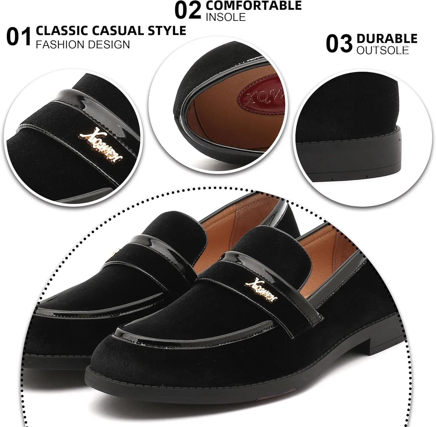 Mens Velvet Loafers, Men's Fashion Mens Dress Shoes Classic Loafers for Wedding Party Penny Dancing,Slip-On Flats Smoking Slippers Prom