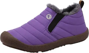 Men's Womens Waterproof Warm Plush Lined Outdoor Snow Ankle Boots Anti Slip Slip On Lightweight Winter Loafers Shoes
