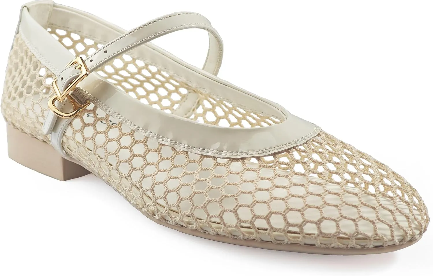 Mesh Flats for Women Ballet Mary Jane Flats Buckle Strap Comfy Casual Office Daily Fishnet Ballerina Flat Sandals Women Shoes Dressy Summer, Black