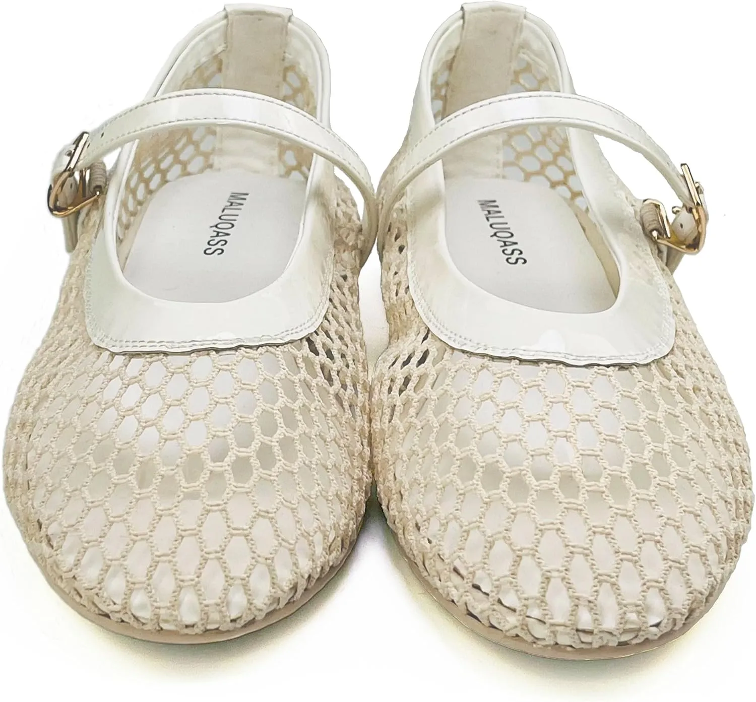 Mesh Flats for Women Ballet Mary Jane Flats Buckle Strap Comfy Casual Office Daily Fishnet Ballerina Flat Sandals Women Shoes Dressy Summer, Black