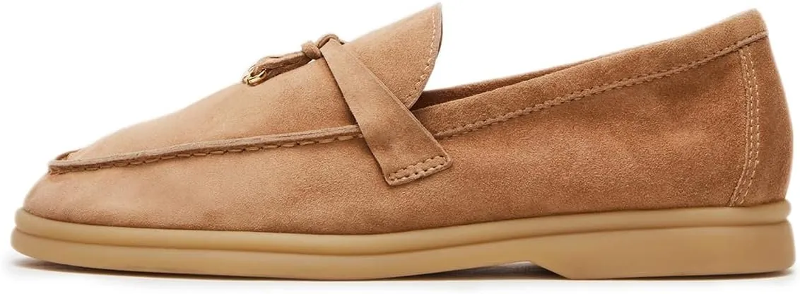 Milooey shoes Women's Round Toe Flat Loafers Comfort Slip On Moccasins Lightweight Driving Penny Loafer Casual Dress Walking Shoes Size 4-16 US