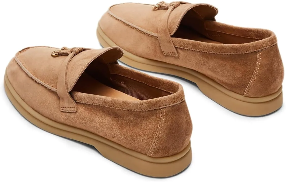 Milooey shoes Women's Round Toe Flat Loafers Comfort Slip On Moccasins Lightweight Driving Penny Loafer Casual Dress Walking Shoes Size 4-16 US