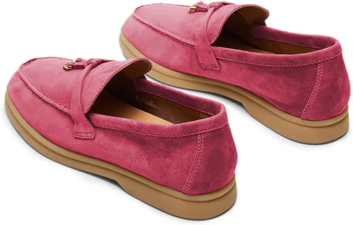 Milooey shoes Women's Round Toe Flat Loafers Comfort Slip On Moccasins Lightweight Driving Penny Loafer Casual Dress Walking Shoes Size 4-16 US