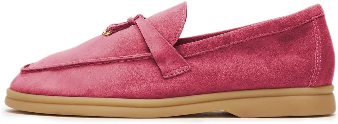 Milooey shoes Women's Round Toe Flat Loafers Comfort Slip On Moccasins Lightweight Driving Penny Loafer Casual Dress Walking Shoes Size 4-16 US