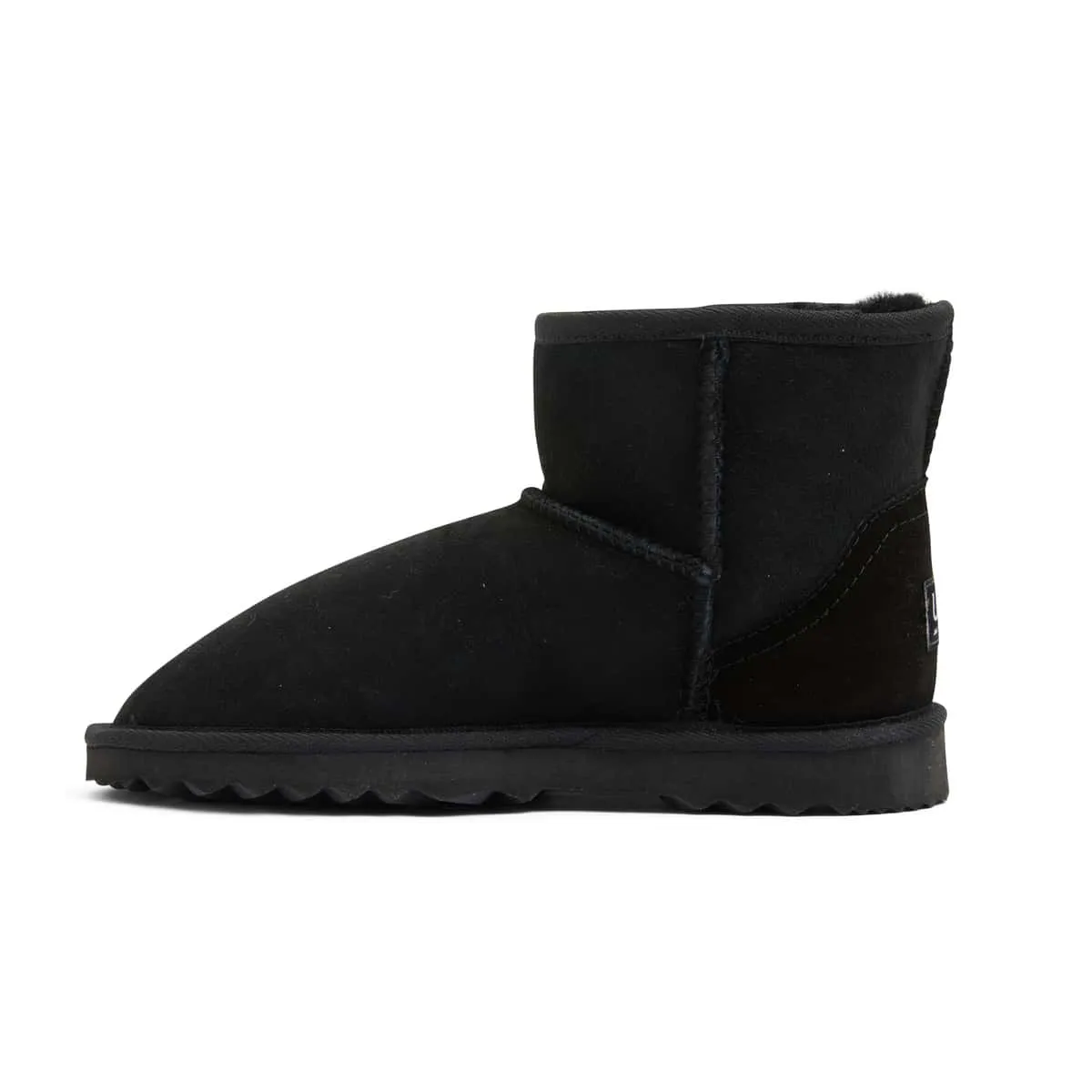 Mini Slipper in Black Smooth Fabric