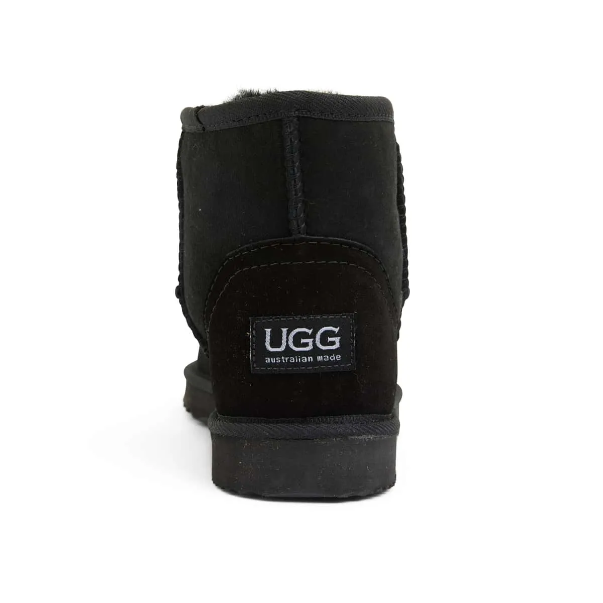 Mini Slipper in Black Smooth Fabric