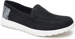 Minnetonka Discover - Women’s Woven Slip-Ons Featuring Fabric Upper, Memory Foam Insole, Easy-to-Wear Design, and EVA Rubber Outsole - Perfect for Everyday Casual Wear