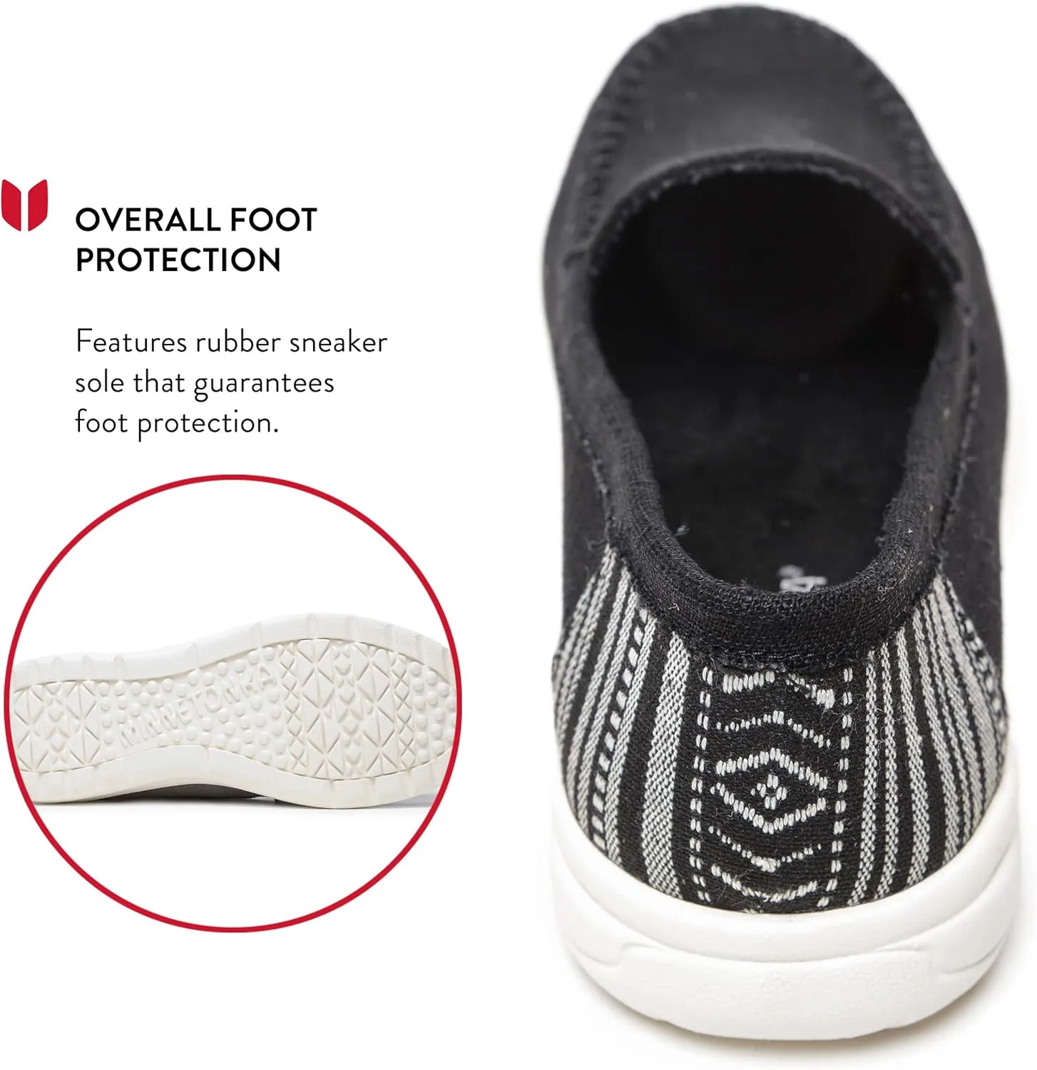 Minnetonka Discover - Women’s Woven Slip-Ons Featuring Fabric Upper, Memory Foam Insole, Easy-to-Wear Design, and EVA Rubber Outsole - Perfect for Everyday Casual Wear